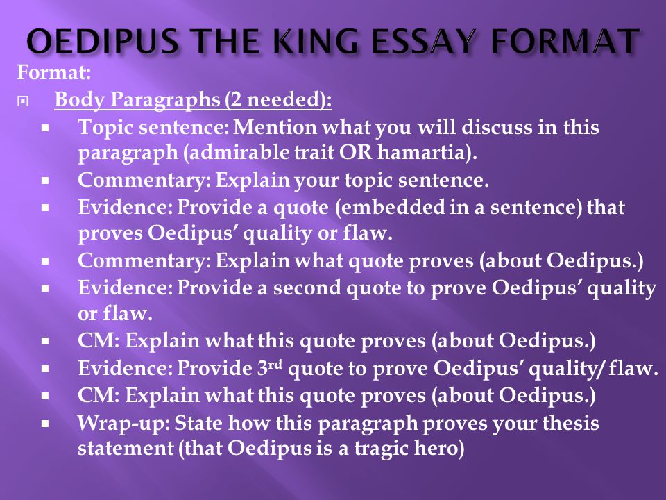 Oedipus essays